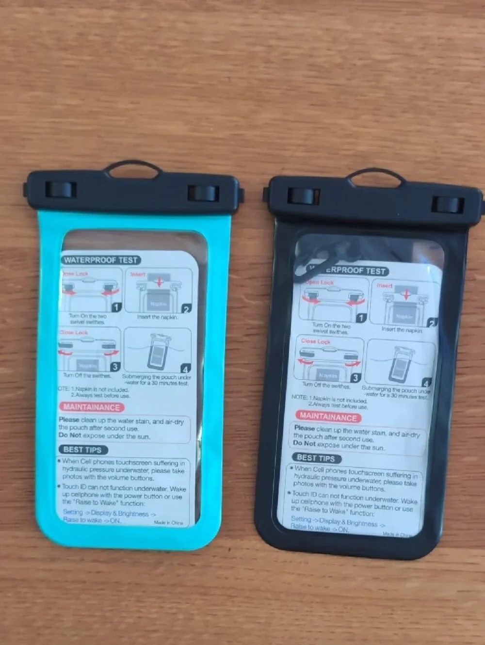 Waterproof Phone Pouch - Turquoise & Black